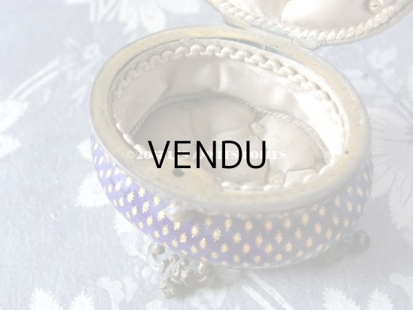 画像12: 19世紀 アンティーク ジュエリーボックス 青紫のエナメル (12)