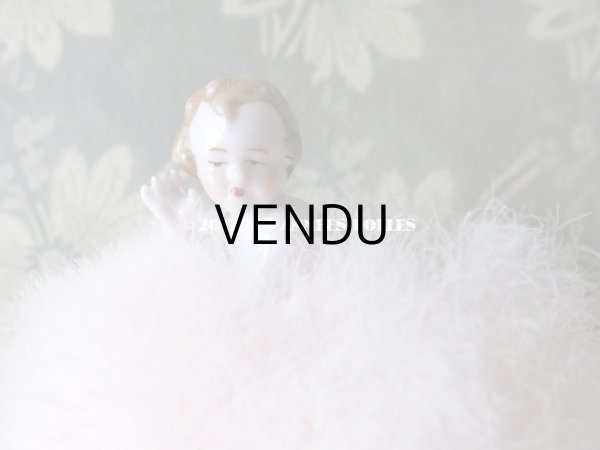 画像7: アンティーク パフ　白鳥の羽根 & BEBEのセラミック人形 (7)