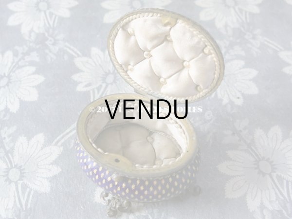 画像10: 19世紀 アンティーク ジュエリーボックス 青紫のエナメル (10)