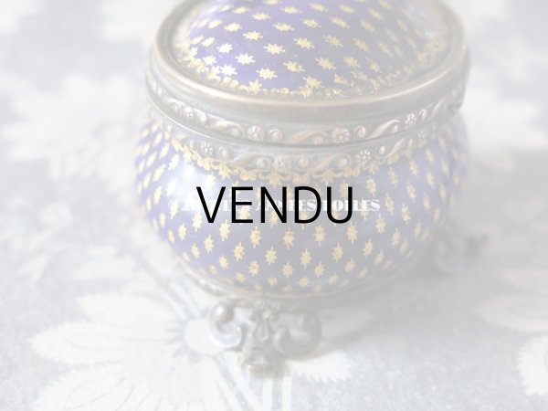 画像7: 19世紀 アンティーク ジュエリーボックス 青紫のエナメル (7)