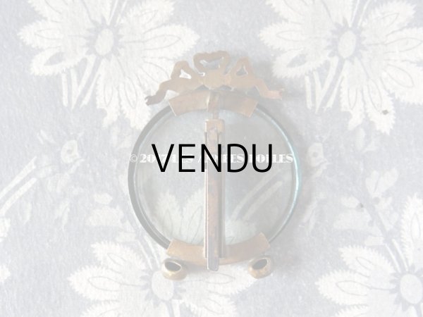 画像6: アンティーク メタル製 とても小さなフォトフレーム リボン (6)