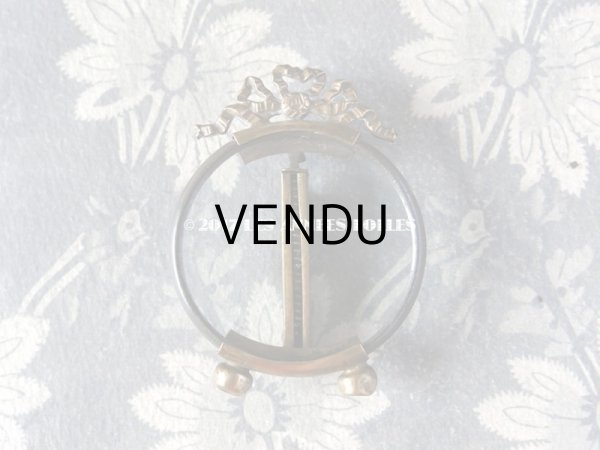 画像3: アンティーク メタル製 とても小さなフォトフレーム リボン (3)