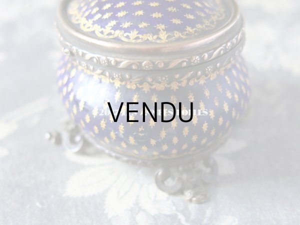 画像8: 19世紀 アンティーク ジュエリーボックス 青紫のエナメル (8)