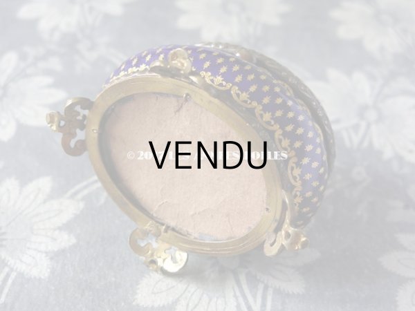 画像15: 19世紀 アンティーク ジュエリーボックス 青紫のエナメル (15)