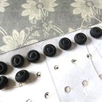 画像: 19世紀 アンティーク シルク製 くるみボタン 15mm  10ピース 黒