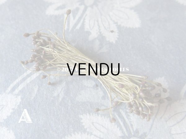 画像3: 1900年代 アンティーク ペップ　ブラウン＆ワイン色  コサージュ用 花芯  (3)