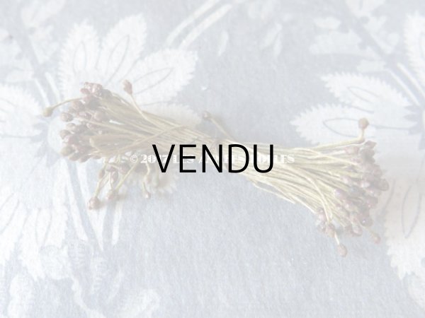 画像6: 1900年代 アンティーク ペップ　ブラウン＆ワイン色  コサージュ用 花芯  (6)