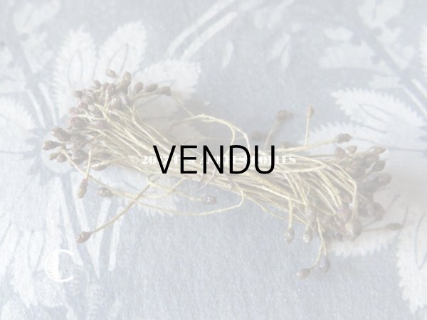 画像5: 1900年代 アンティーク ペップ　ブラウン＆ワイン色  コサージュ用 花芯  (5)