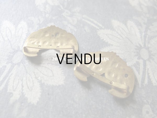 画像5: 19世紀 アンティーク シューバックル　青紫のエナメル シューズ用バックル  2点セット (5)