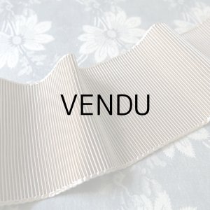 画像: 1900年代 アンティーク 幅広 グログランリボン シナモン＆シルバー 97cm  