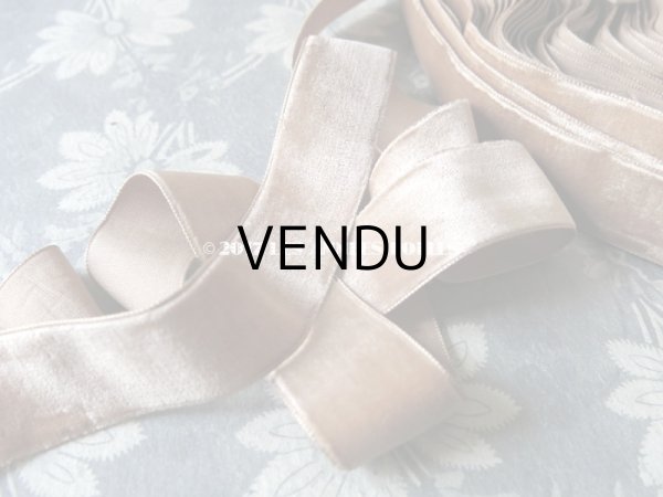 画像6: 19世紀末 アンティーク シルク製 ベルベットのリボン シナモン 7.6m　幅27mm (6)