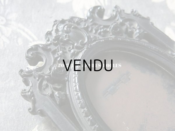 画像4: 19世紀 ナポレオン3世 アンティーク 木製 フォトフレーム 薔薇のガーランド (4)