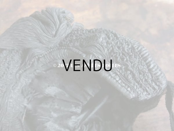 画像8: 1900年代 アンティーク 帽子 クレープ素材 (8)