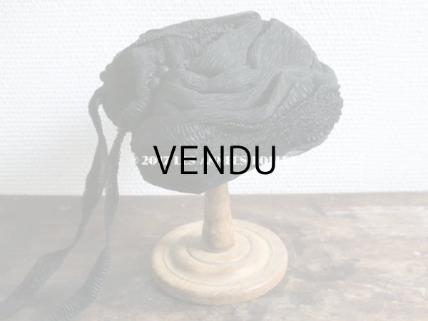 画像5: 1900年代 アンティーク 帽子 クレープ素材 (5)