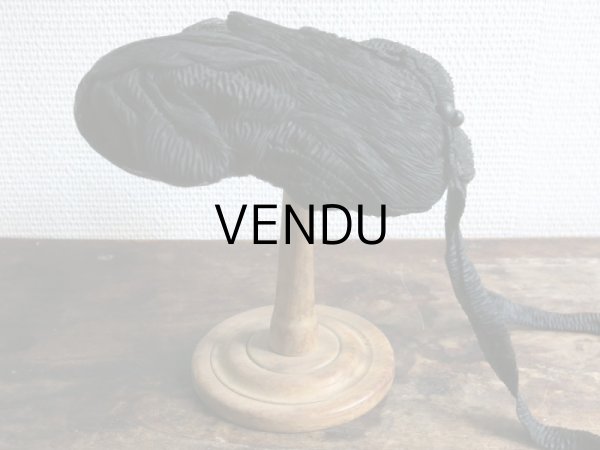 画像3: 1900年代 アンティーク 帽子 クレープ素材 (3)