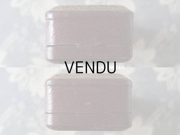 画像6: アンティーク ジュエリーボックス 金彩入り ボルドー (6)