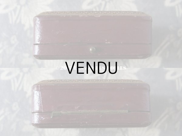 画像5: アンティーク ジュエリーボックス 金彩入り ボルドー (5)