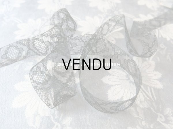 画像2: 19世紀末 アンティーク シルク製 レース 黒 (2)