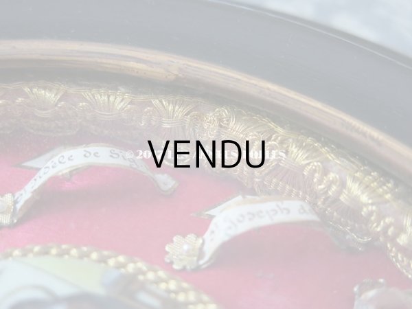 画像5: 19世紀 アンティーク ルリケール 聖遺物のガラスドーム 木製フレーム シーリングスタンプ (5)