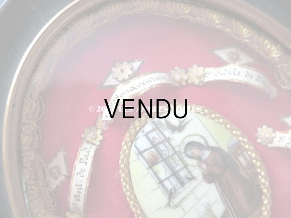 画像6: 19世紀 アンティーク ルリケール 聖遺物のガラスドーム 木製フレーム シーリングスタンプ (6)