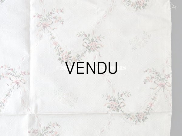 画像7: 18世紀 アンティーク シルク製 ファブリック 花とリボンのガーランド (7)