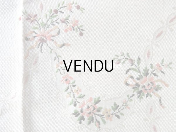 画像12: 18世紀 アンティーク シルク製 ファブリック 花とリボンのガーランド (12)