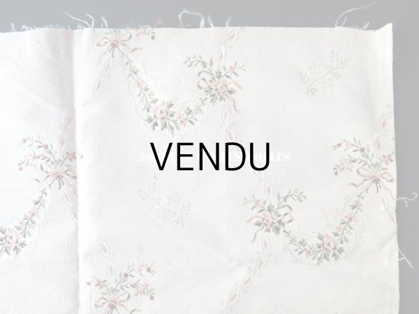 画像5: 18世紀 アンティーク シルク製 ファブリック 花とリボンのガーランド (5)