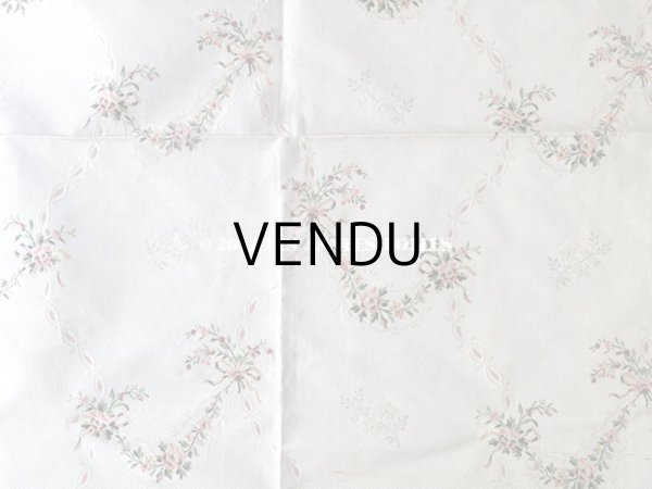 画像3: 18世紀 アンティーク シルク製 ファブリック 花とリボンのガーランド (3)