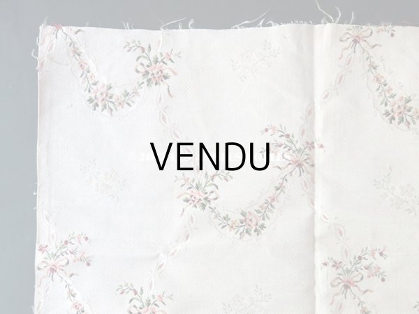 画像4: 18世紀 アンティーク シルク製 ファブリック 花とリボンのガーランド (4)