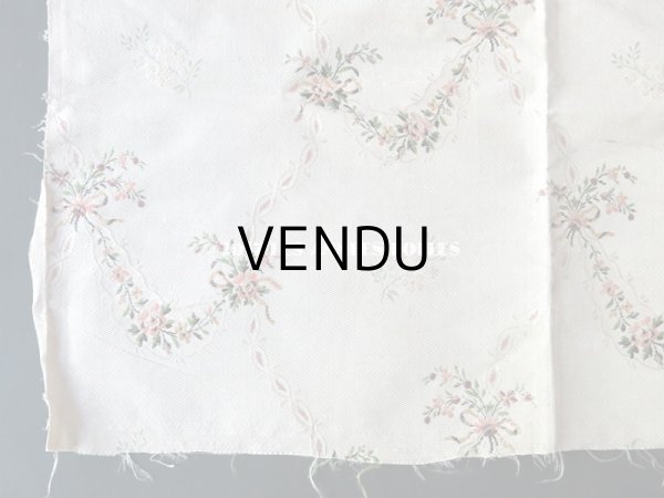 画像10: 18世紀 アンティーク シルク製 ファブリック 花とリボンのガーランド (10)