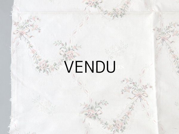 画像8: 18世紀 アンティーク シルク製 ファブリック 花とリボンのガーランド (8)