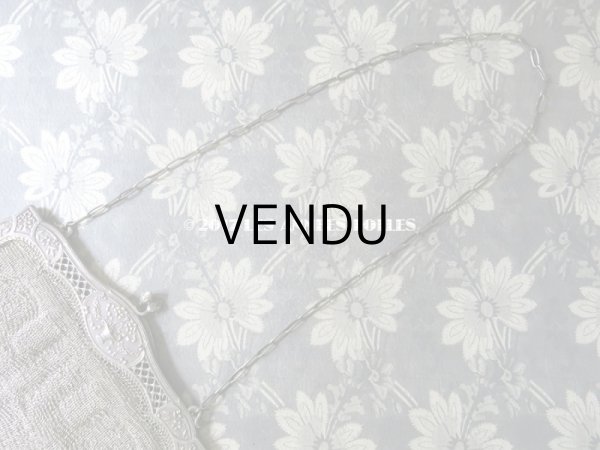 画像3: 1900年代 アンティーク シルバー製 メタルメッシュのバッグ 花かご＆薔薇とリボンのガーランド  コインケース付 (3)