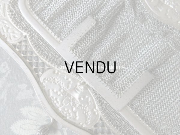 画像6: 1900年代 アンティーク シルバー製 メタルメッシュのバッグ 花かご＆薔薇とリボンのガーランド  コインケース付 (6)