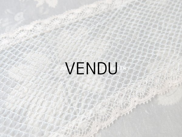 画像8: 1900年代 アンティーク 淡いブルーのチュールレース  (8)