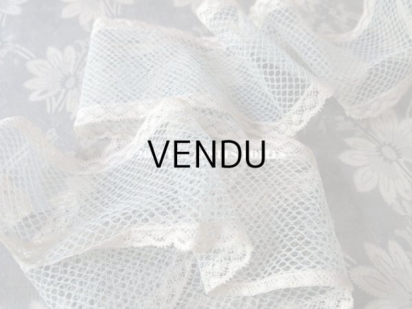 画像3: 1900年代 アンティーク 淡いブルーのチュールレース  (3)