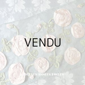 画像: 19世紀末 アンティーク ドレス用 幅広 レース 薔薇のリボン刺繍  1.75m 幅17〜20cm