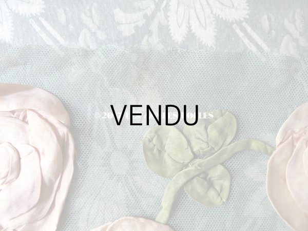 画像11: 19世紀末 アンティーク ドレス用 幅広 レース 薔薇のリボン刺繍  1.75m 幅17〜20cm (11)