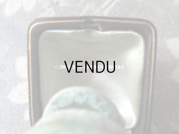 画像8: アンティーク 本革 ジュエリーボックス  ボルドー＆ブルー (8)