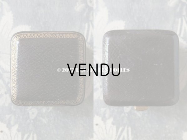 画像3: アンティーク 本革 ジュエリーボックス  ボルドー＆ブルー (3)