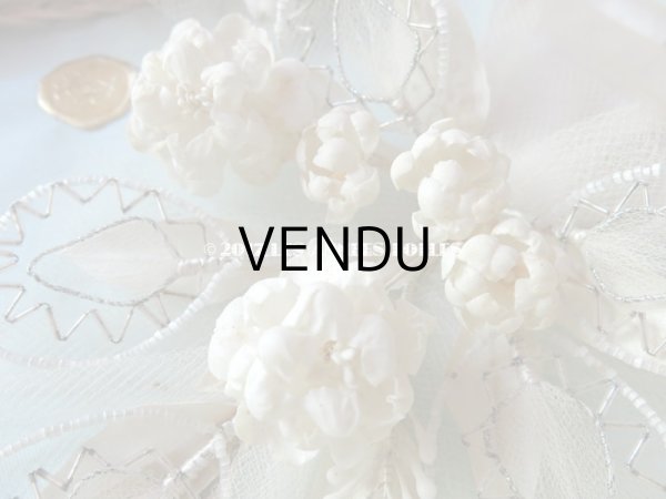 画像10: 未使用 1920年代 箱入り アンティーク 薔薇のワックスフラワーのヘッドリース  ウェディング 結婚式 ティアラ (10)