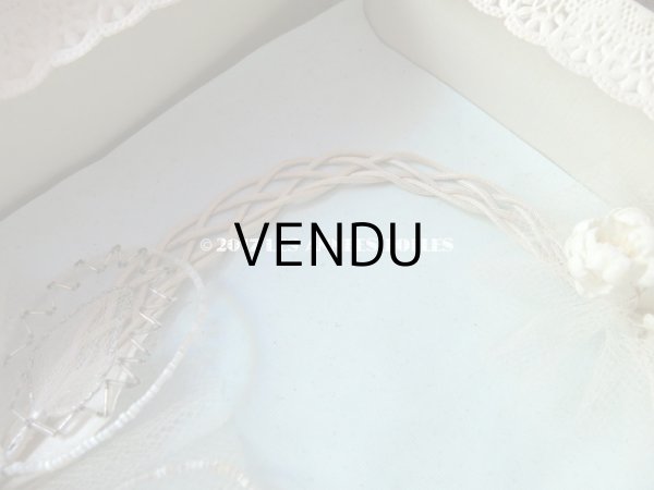 画像7: 未使用 1920年代 箱入り アンティーク 薔薇のワックスフラワーのヘッドリース  ウェディング 結婚式 ティアラ (7)