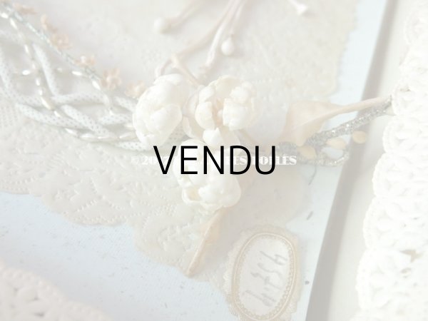 画像10: 未使用 1920年代 箱入り アンティーク 薔薇のワックスフラワーのヘッドリース & ブローチ2点のセット ウェディング 結婚式 ティアラ 20 (10)