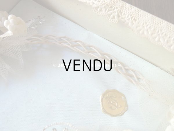 画像4: 未使用 1920年代 箱入り アンティーク 薔薇のワックスフラワーのヘッドリース  ウェディング 結婚式 ティアラ (4)