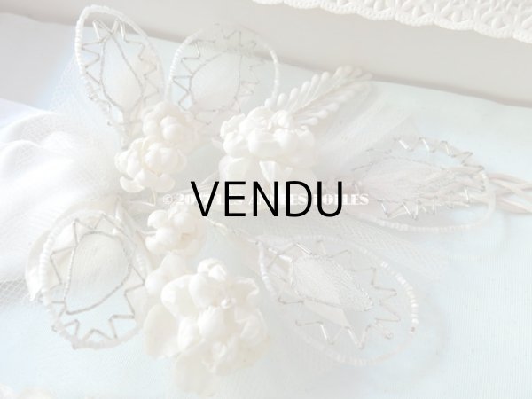 画像8: 未使用 1920年代 箱入り アンティーク 薔薇のワックスフラワーのヘッドリース  ウェディング 結婚式 ティアラ (8)