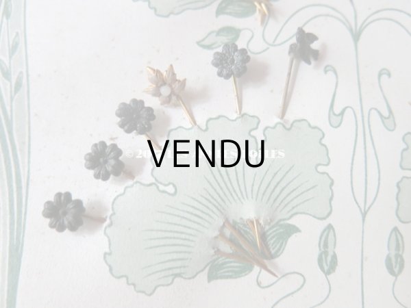 画像7: 1900年代 アンティーク エパングル 48ピース フレンチジェット＆クリスタル EPINGLES TOILETTE (7)