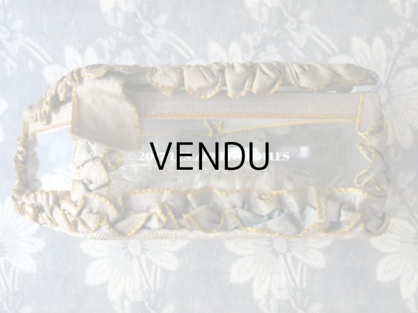 画像8: アンティーク ジュエリーボックス リボンワーク ライトグレーのクッション (8)