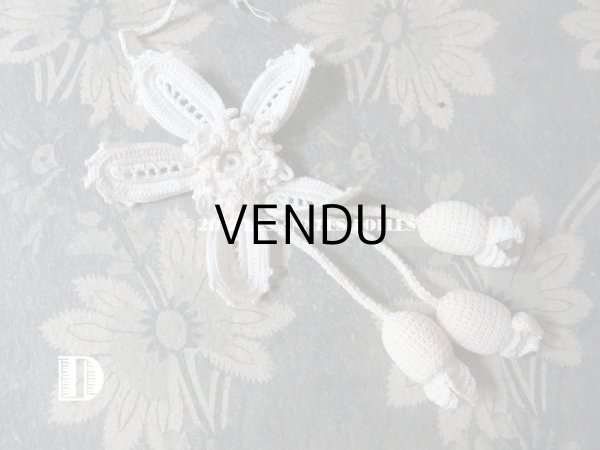 画像10: 1920年代 アンティーク クロシェ編み 花のモチーフ  (10)