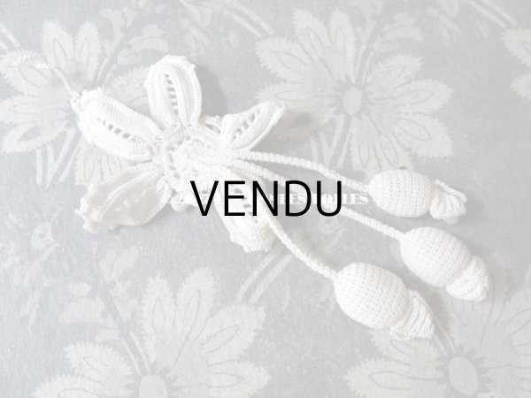 画像9: 1920年代 アンティーク クロシェ編み 花のモチーフ  (9)