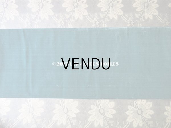 画像5: 19世紀末 アンティーク シルク製 幅広 ベルベットのリボン ブルーグリーン ダブルフェイス 1.9m　幅16cm (5)