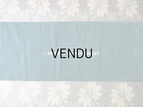 画像4: 19世紀末 アンティーク シルク製 幅広 ベルベットのリボン ブルーグリーン ダブルフェイス 1.9m　幅16cm (4)